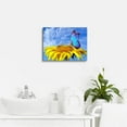 thumbnail image 2 of Sunflower Butterfly Wall Art Bathroom Decor Blue Sky Nature Landscape Canvas Prints Kitchen Pictures Sunflower Painting for Bedroom Artwork Yellow Floral Posters Living Room Home Decorations 12x16", 2 of 6