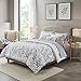 thumbnail image 3 of Madison Park Essentials Ensemble Douillet pour Lit en Sac Couette Réversible avec Ensemble de Draps Complet - Housse Toutes Saisons à Imprimé Botanique Moderne, Taies d'Oreiller, Coussin Décoratif, Grand Lit (90"x90 Pouces), Bleu 8 Pcs, 3 of 4
