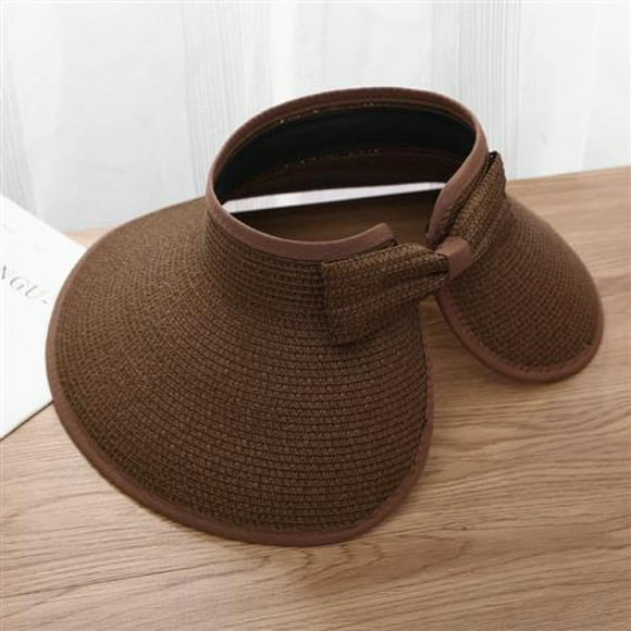 Ladies Beach Hat Summer Portable Folding Big Bow Knot Big Rimmed Empty Top Hat