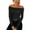 Black, variant on Zunfeo Sexy Tops for Women Long Sleeve One Shoulder Tops Trency Casual Bodycon Blouse for Party Going Out Black XL