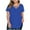 Blue, variant on CFLVAEK Plus Size Womens Tshirts Casual Criss Cross V Neck T Shirts Loose Fit Short Sleeve Summer Tshirt Solid Color Tees Army Green XXL