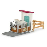 Schleich - Horse Club: Horse Stall Extension Playset with Horse Figurine & Stall, Trough & Accessories, 21 Pcs