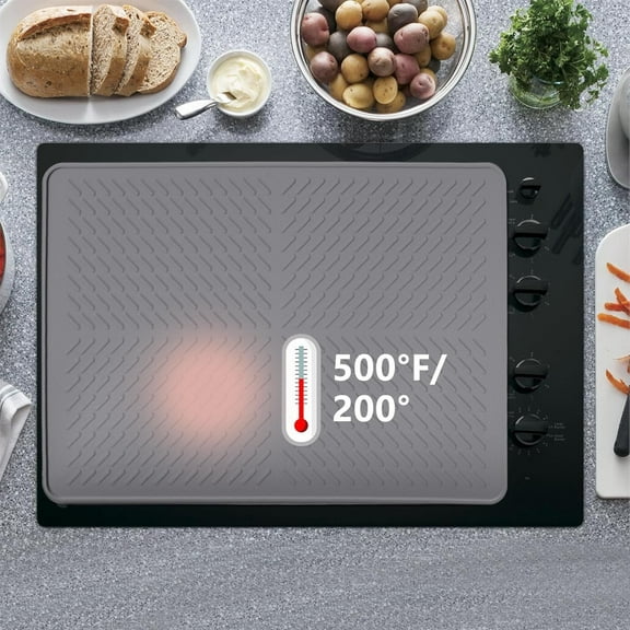 Pattern Silicone Stove Cover Mat 28"x20" Kitchen Counter Protector Non-Slip Heat Resistant Pad