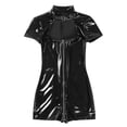 thumbnail image 5 of Alvivi Women Patent Leather Bodysuit Open Front Jumpsuit Club Dance Costume S-4XL, 5 of 7