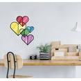 thumbnail image 1 of Colorful Hearts Heart Shape Vinyl Stained Glass Film Static Cling Window Waterproof Decal for Girls Boys Kids Room Bedroom Nursery House Fun Home Decor Stickers Wall Art Vinyl Decoration (40x35 inch), 1 of 3