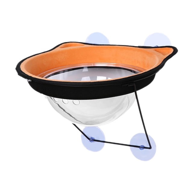Hamaca con ventana para gatos, cápsu , asiento para gatos, soporte inferior, cama para gatos, ahorro de espacio para gatos Naranja Yuyangstore percha de la ventana del gato