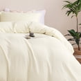 thumbnail image 6 of Sleep Zone Seersucker Ruffled Duvet Cover Set Twin/Twin XL, Soft Breathable Bedding Set, Wrinkle Resistant, Modern Textured, All Season Use (Beige, Twin/Twin XL), 6 of 13