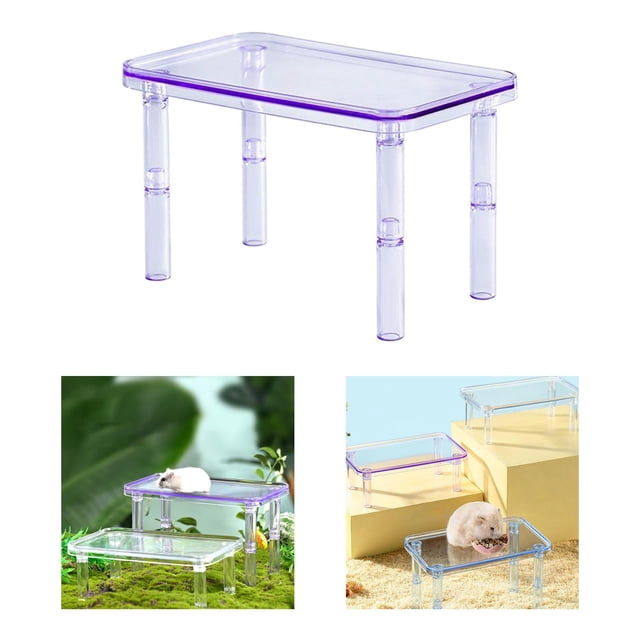 Small Animals Platform with Pillars Hamster Platform for Gerbil Squirrel Rat Violet