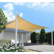 WAMSOFT Patio Sun Shade Sail Canopy Rectangle Shade Cloth UV Block Sunshade Fabric - Outdoor Shading for Backyard Garden Yard Sand Color