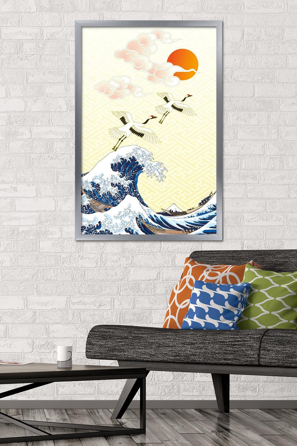 The First Sunrise in Japan Wall Poster, 22.375" x 34" Framed