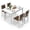 White+Brown, variant on Costway 5 PCS Dining Table Set for 4 with Rubber Wood Legs Upholstered Seat Padded Backrest Brown