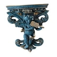 thumbnail image 4 of Estante flotante decorativo de resina, estatua, figura de ángel para dormitorio, escultura de pared, organizador para guardería, baño, libros, oficina Azul con violín, 4 of 8