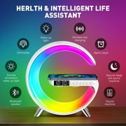 GPED LED Display Table Lamp Digital Alarm Clock, Wireless Charging