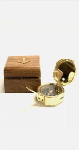 Maritime Treasures Set of 4 Brunton Compass - Brass 5.5 cm