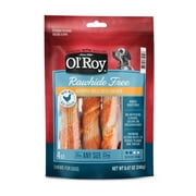 Ol' Roy Rawhide Free Wrapped Rolls with Chicken for Any Size Dogs, Dry, 8.47 oz Bag, 4 Count