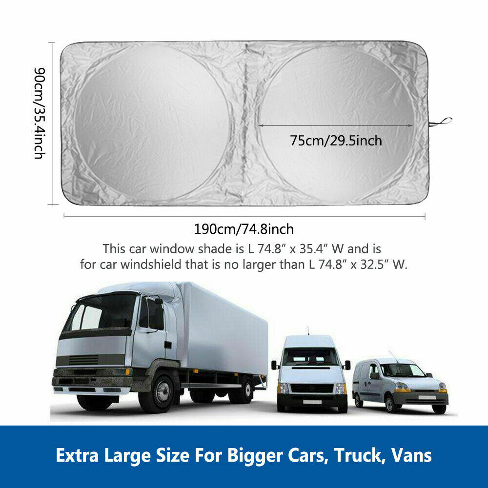 IC ICLOVER Foldable Windshield Sun Shade, 75" x 35" photo 4