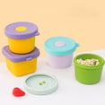 thumbnail image 5 of Paquete de 2 | Almacenamiento de alimentos fríos y calientes de silicona de grado alimenticio duradero a prueba de fugas para bebés y niños pequeños | Apto para lavavajillas, 5 of 5