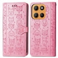 thumbnail image 1 of Funda Cartera FOXDOCK para Motorola Moto G15 , Flip PU con Relieve de Gatos y Perros, Tarjetero y Soporte, 1 of 6