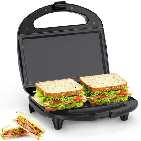 OSTBA 1200W Panini Grill Press, 2-Slice Non-Stick Cast Aluminum Sandwich Maker, 180° Opening, Easy Clean, Indoor/Outdoor Tabletop Griddle
