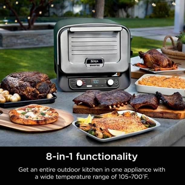 Ninja Electric Woodfire Cooker - 8-in-1 Outdoor Grill, High-Heat