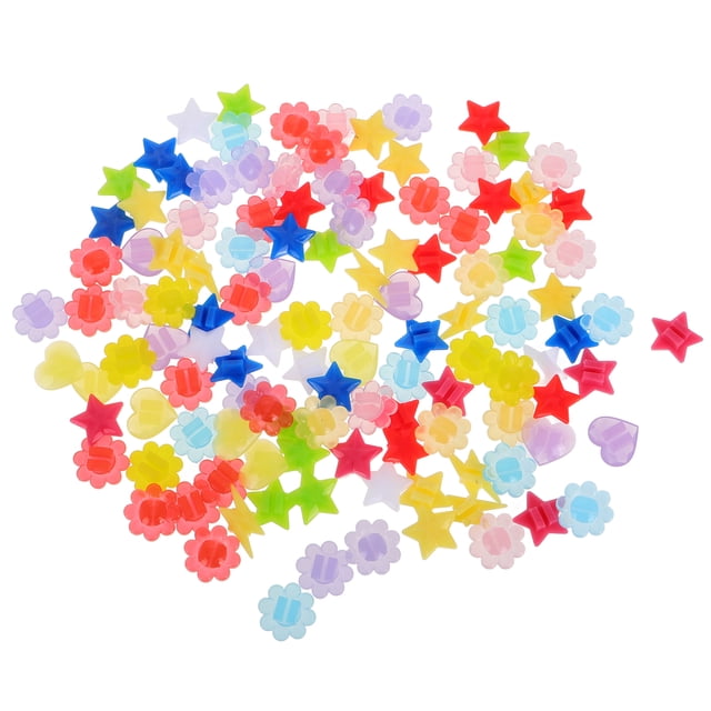 SHISUYAN 120 Pcs Perles de Rayons de Roue de Vélo Décoration Colorée pour Vélo Formes de Cœur en Caoutchouc Formes de Fleurs Perles Rondes pour Vélo d'Enfants