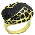thumbnail image 1 of Women IP Gold Stainless Steel Ring with Epoxy in Jet - Size 7, 1 of 1