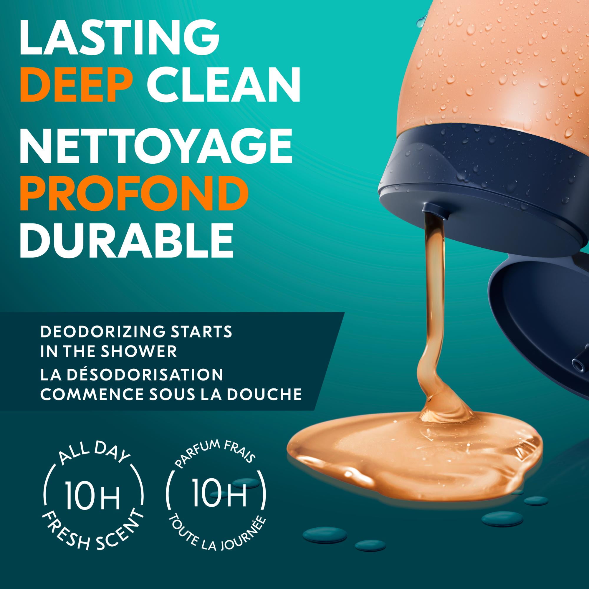 Degree All Day Fresh Body Wash, Fresh Citrus, Deep Cleansing for Hydrated Skin, Made with Plant Based Cleansers, 600mL