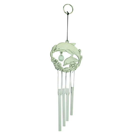 11" Tall Mini Dolphin Windchime Glory Land Pewter Garden Home Decoration