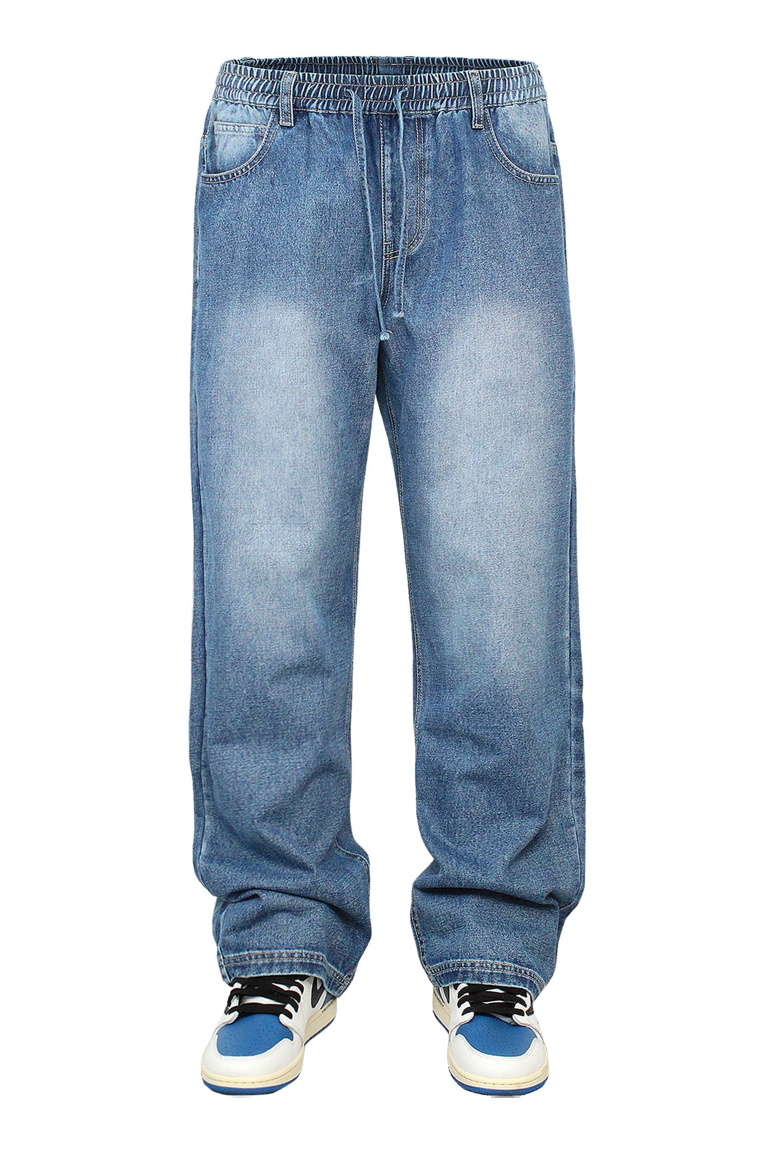 Victorious Men's Essential Baggy Raw Denim Jeans DL998 Indigo 32