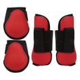thumbnail image 4 of Botas de pata trasera delanteras para caballo, botas de tendón de caballo con carcasa de PU para entrenamiento de caballos, saltar y correr, 4 Uds., 4 of 8