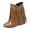 Brown, variant on Hidden Wedge Boots for Women Fashion Tassel Ankle Boots Round Toe Pull on Cowboy Boots