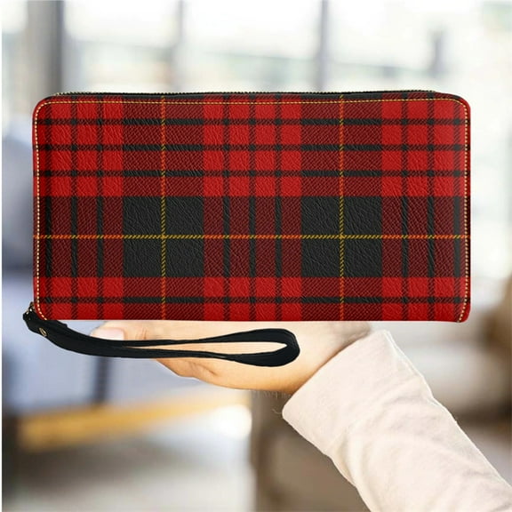 Lattice Red Women Wallets PU Leather Female Purse Casual Long Girls Card Holder Multifunction Party Clutch Billeteras