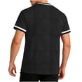 thumbnail image 4 of Men's Short Sleeve V Neck T-Shirt Athletic Mesh Performance Workout Tops Striped Quick Dry Moisture Wicking Tee Breathable Jersey Style Fitness Shirt for Jogging, 4 of 9