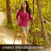 Brazos Trekking Pole Hiking Stick for Men and Women Handcrafted of Lightweight Wood and , Red Oak, 55 Inches