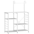 thumbnail image 2 of SogesPower Kitchen Stand 4-Tier Storage Shelf with Hooks Microwave Oven Stand Multifunction Workstation Shelf- White, 2 of 8