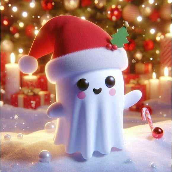 Estatua de Fantasma Navideño de Resina | Figura de Fantasma Duradera para Halloween y Navidad | Decoración Navideña Caprichosa y Espeluznante para Interiores y Exteriores, Ideal para Repisas, Estante