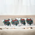 thumbnail image 7 of Ambesonne Tribal Throw Pillow Cover 4 Pack, Wolf Animal Theme, 24", Teal White and Red, 7 of 7