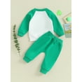 thumbnail image 4 of Bslissey Toddler Baby Girls Pants Sets Long Sleeve Rainbow Print Sweatshirt + Clover Print Pants 2Pcs Outfits Infant Spring Fall Casual Daily Clothes 6M 12M 18M 24M 3T, 4 of 9