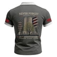 thumbnail image 3 of 9/11 25th Anniversary Men's Polo Shirt - Commemorative Graphic Short Sleeve Collared Top with Smooth Fabric for Everyday Tribute Dark Gray 3XL, 3 of 3