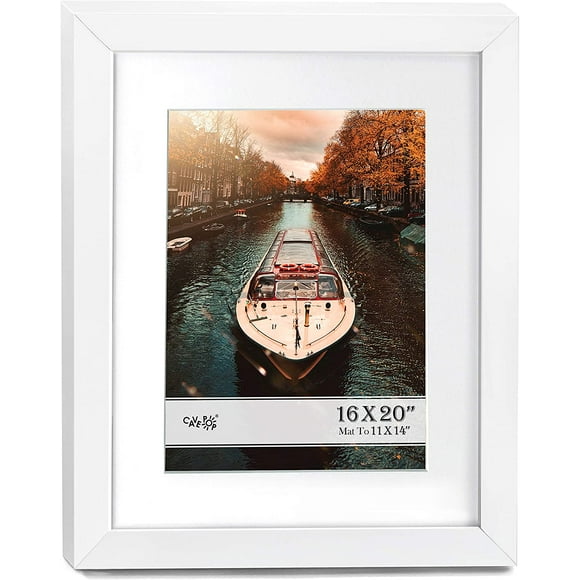 AmPm 12x18 Black Wooden Picture Frame with Polished Plexiglass - Horizontal and Vertical Formats with Included Hanging Hardware, Frame Posters, Puzzles and Artwork