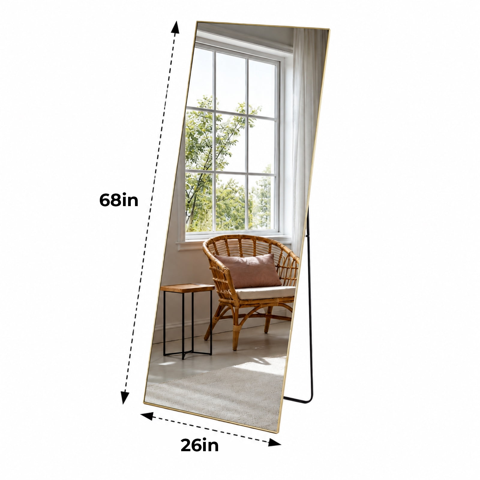 Alvantor Wall Full Length Mirror, Standing Mirror Full Body with Aluminium Frame, Cloakroom Modern Simple Home Decor, Can Be Hanging, Leaning or Wall