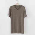 thumbnail image 2 of ZVNAΖH Mens Pajama Shirt, Men's Summer Casual Solid V Neck Short Sleeve Sleep Shirt Super Soft Comfty Undershirt, 2 of 4