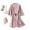 Pink, variant on TIMIFIS Women's Silk Robes Lace Robes Bride Bridesmaid Party Satin Bathrobe V Neck Sleepwear Loungewear Dressing Gowns with 3/4 Sleeve - Spring/Summer
