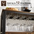 thumbnail image 3 of Sailvan 45.3" Buffet Cabinet with Storage, Wooden Farmhouse Sideboard Cabinet with 2 Doors & Adjustable Shelf, Accent Cabinet with Wine Glass Rack for Kitchen, Bar, Dining Room, Brown, 3 of 9
