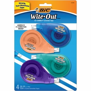 BIC Wite-Out EZ Correct Correction Tape, 4-Pack