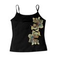 thumbnail image 4 of Tank Tops for Women Black Spaghetti Strap Silver Sequin Club Camisoles, 4 of 6