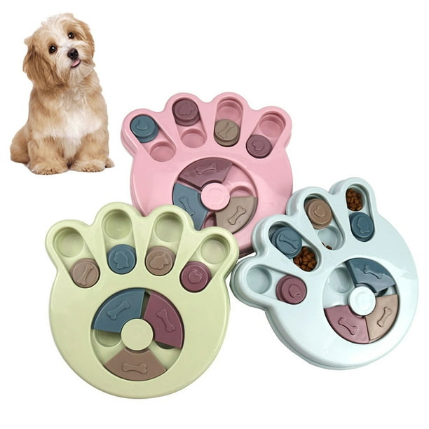 Flmtop Pet Dog Puppy Hexagon Paw Round Feeder Feeding Training Interactive Puzzle Toy Green Walmart