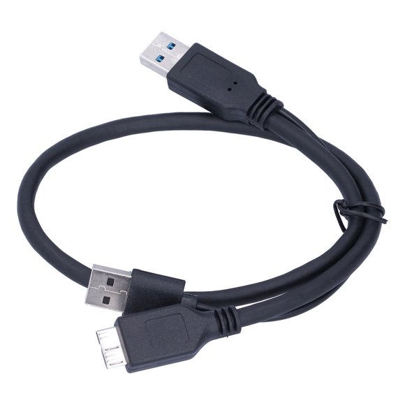 LAFGUR Câble de Données de Type Y, Câble de Données d'Alimentation USB-A à USB 2.0 + Micro B Y Type Mâle à Mâle pour Disque Dur Mobile Noir, Câble de Données d'Alimentation