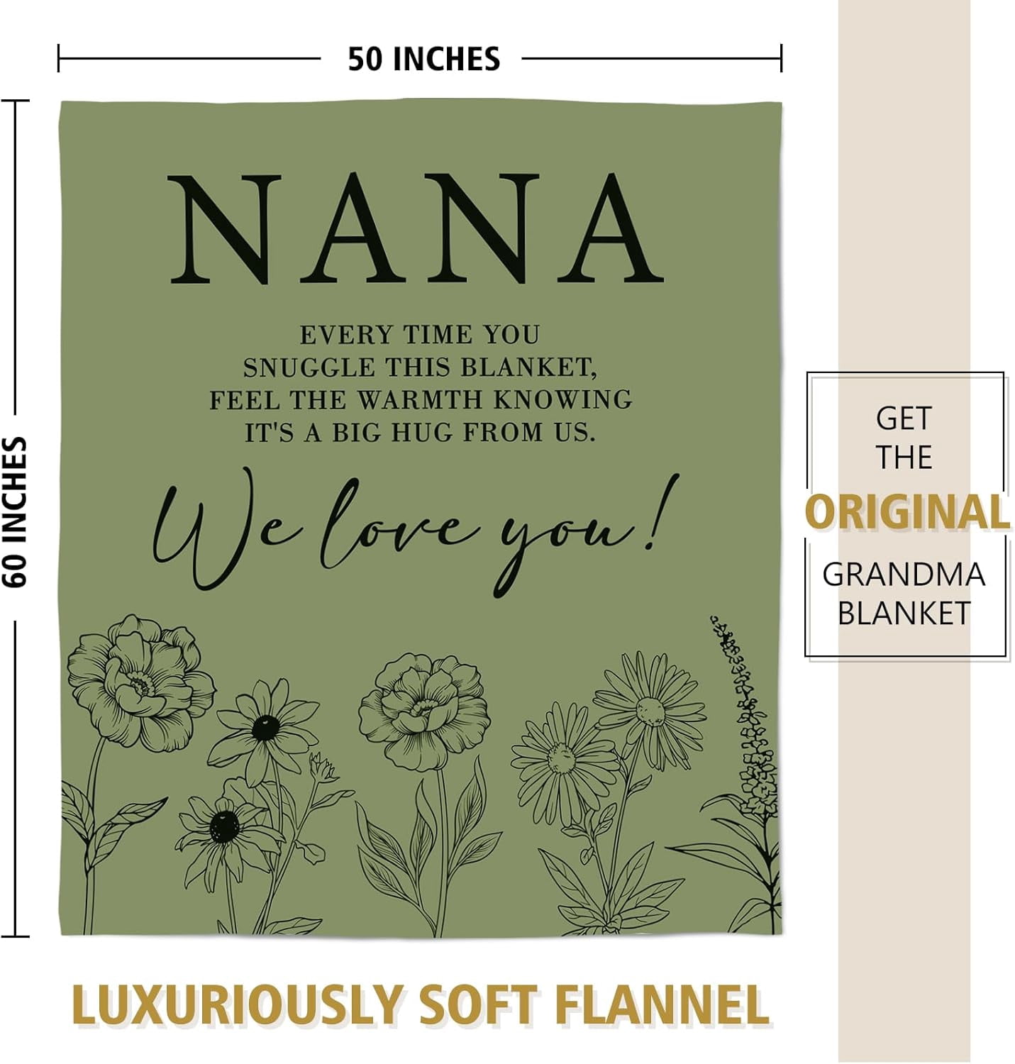 Nana Gifts, Gifts for Nana Blanket, Nana Birthday Gift from Grandkids, to My Nana Grandma Throw Blanket