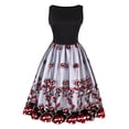thumbnail image 2 of Vintage Rockabilly Estampados florales Sin mangas Vestido formal Fit & S Yuyangstore vestido vintage para mujer, 2 of 8